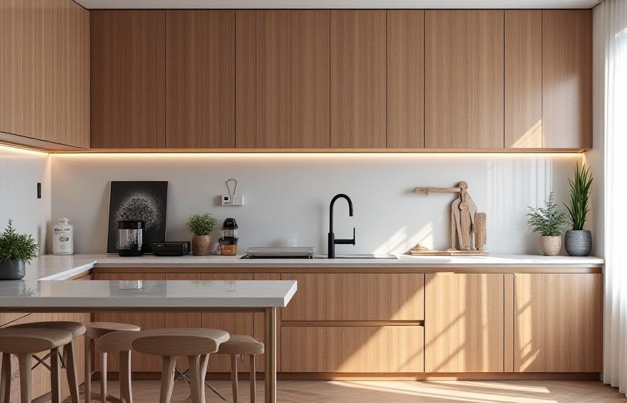 Diseño de cocina bespoke con ebanistería a medida