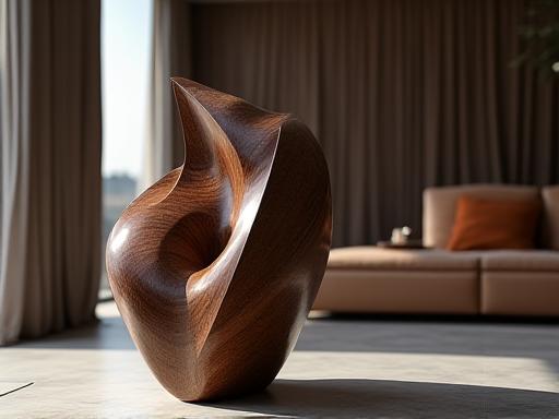 Escultura en madera funcional para interiores de lujo